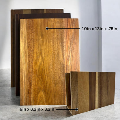 Bokformet skjærefjøl i ekte eik